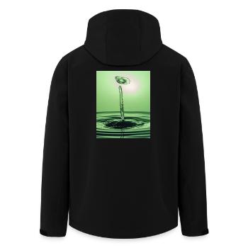Green Liquid Abstract - Men’s Recycled Softshell Jacket by Stanley/Stella - black - Back - AI Model Male 185 light (185cm)
