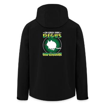 Life without a degu Common degu - Men’s Recycled Softshell Jacket by Stanley/Stella - black - Back - AI Model Male 185 light (185cm)