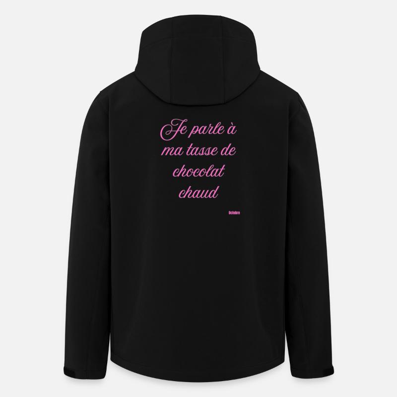 Pink Script Becher mit heißer Schokolade - Recycelte Männer Softshell-Jacke von Stanley/Stella - Schwarz
