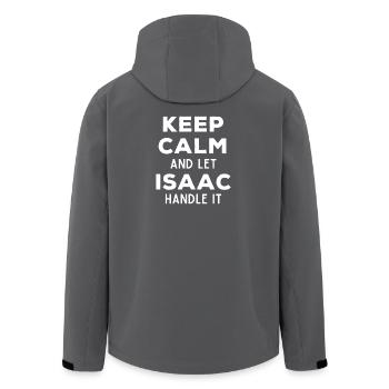 Keep Calm Lass Isaac das regeln Lustiger Spruch - Recycelte Männer Softshell-Jacke von Stanley/Stella - Anthrazit - Hinten - AI Model Male 185 light (185cm)