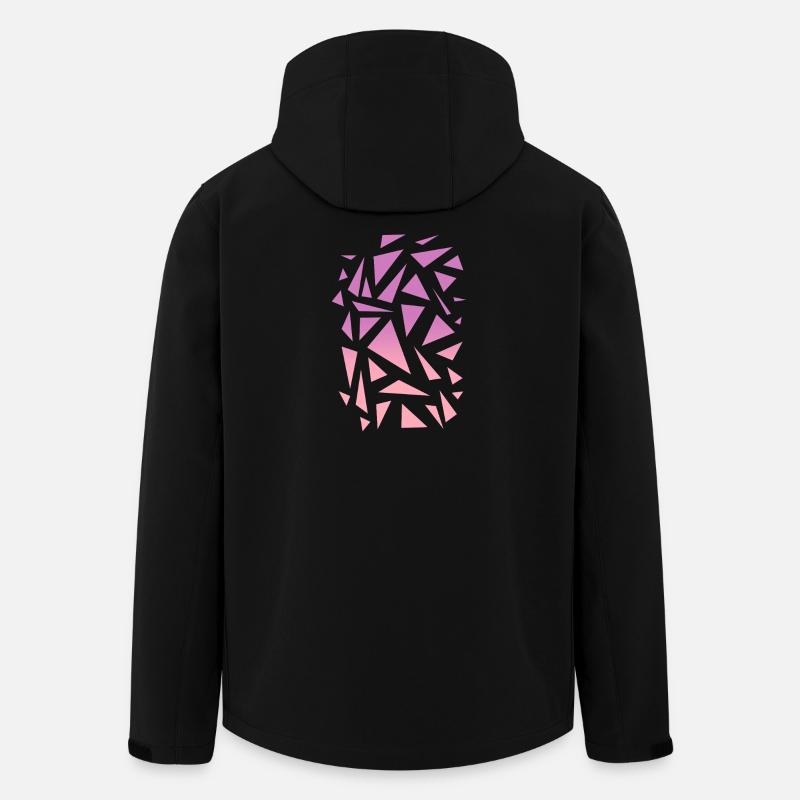 Dreieck Muster - lila rosa - Recycelte Männer Softshell-Jacke von Stanley/Stella - Schwarz