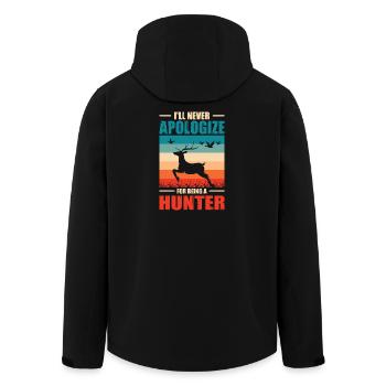 Cadeau de chasseur Chasse Examen de chasseur - Veste softshell homme en polyester recyclé Stanley/Stella - noir - Dos - AI Model Male 185 light (185cm)