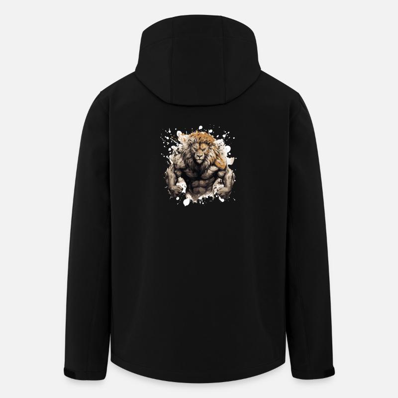 Lion Muscles Musculation Gym - Veste softshell homme en polyester recyclé Stanley/Stella - noir