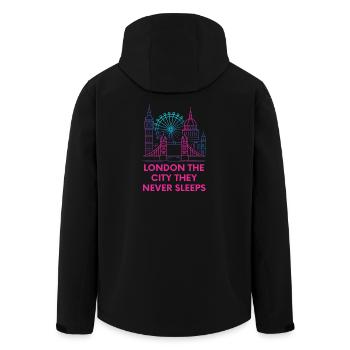 Vie nocturne sur la ligne néon de Londres - Veste softshell homme en polyester recyclé Stanley/Stella - noir - Dos - AI Model Male 185 light (185cm)
