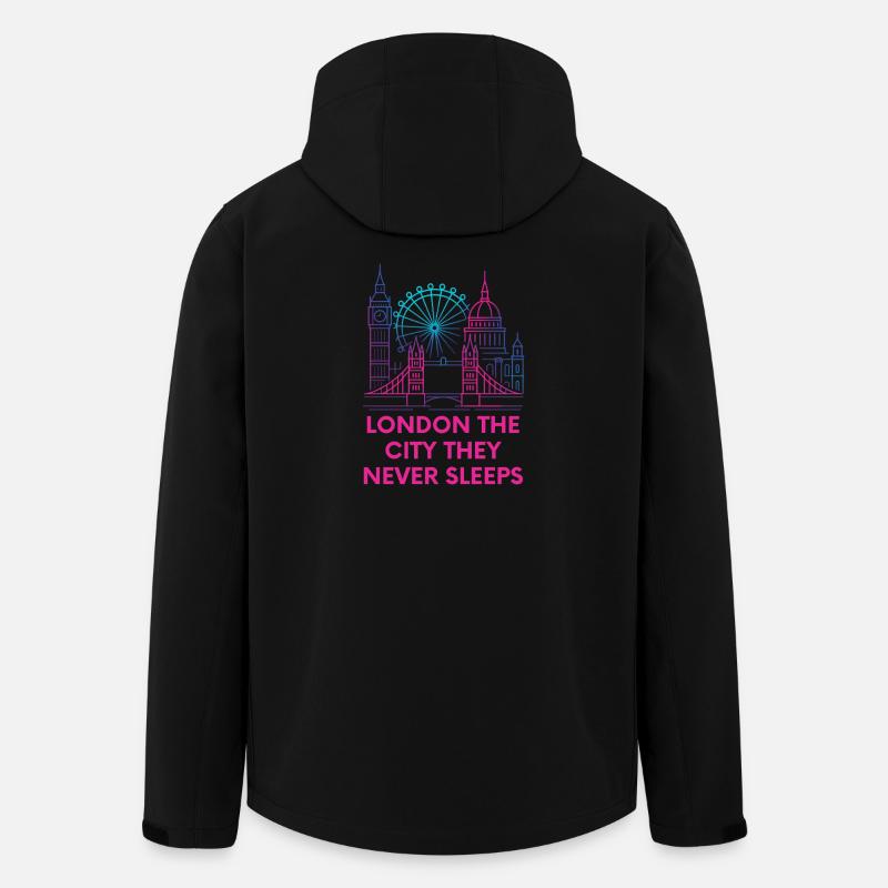London Neon Skyline Nightlife - Recycelte Männer Softshell-Jacke von Stanley/Stella - Schwarz