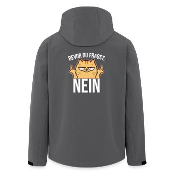 Mittelfinger Katze  - Recycelte Männer Softshell-Jacke von Stanley/Stella - Anthrazit - Hinten - AI Model Male 185 light (185cm)