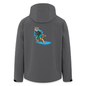 Tiger Surfen Surfbrett Sommer - Recycelte Männer Softshell-Jacke von Stanley/Stella - Anthrazit - Hinten - AI Model Male 185 light (185cm)