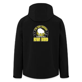 Oiseau kiwi avoir assez d’oiseau kiwi de Nouvelle-Zélande - Veste softshell homme en polyester recyclé Stanley/Stella - noir - Dos - AI Model Male 185 light (185cm)