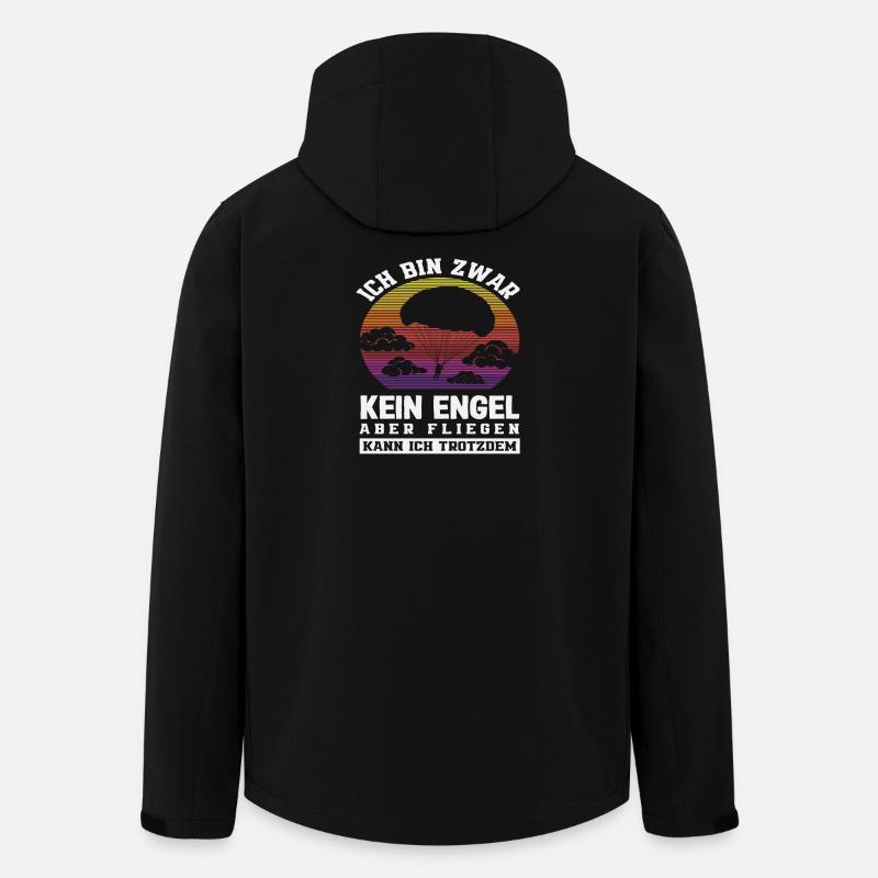 Funny skydiver adrenaline junkie angel - Men’s Recycled Softshell Jacket by Stanley/Stella - black