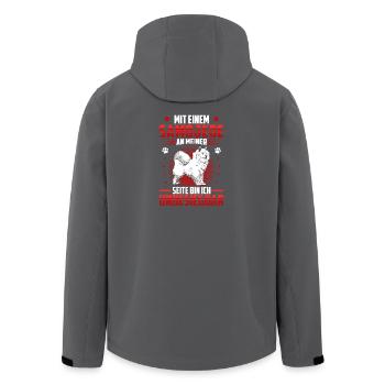 Samojede unschlagbar Schlittenhund - Recycelte Männer Softshell-Jacke von Stanley/Stella - Schwarz - Hinten - AI Model Male 185 light (185cm)