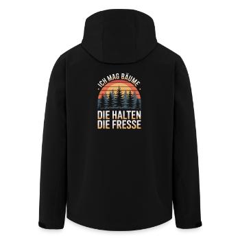  Ich Mag Bäume Die Halten Die Fresse Wald Humor - Recycelte Männer Softshell-Jacke von Stanley/Stella - Schwarz - Hinten - AI Model Male 185 light (185cm)