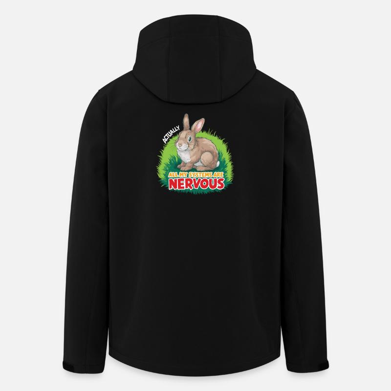 Lapin nerveux: blague système - Veste softshell homme en polyester recyclé Stanley/Stella - noir