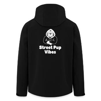 Street Pup Vibes Hoodie - Recycelte Männer Softshell-Jacke von Stanley/Stella - Schwarz - Hinten - AI Model Male 185 light (185cm)