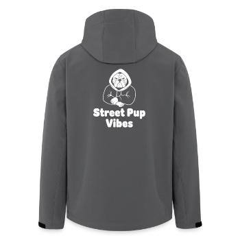 Street Pup Vibes Hoodie - Men’s Recycled Softshell Jacket by Stanley/Stella - anthracite - Back - AI Model Male 185 light (185cm)