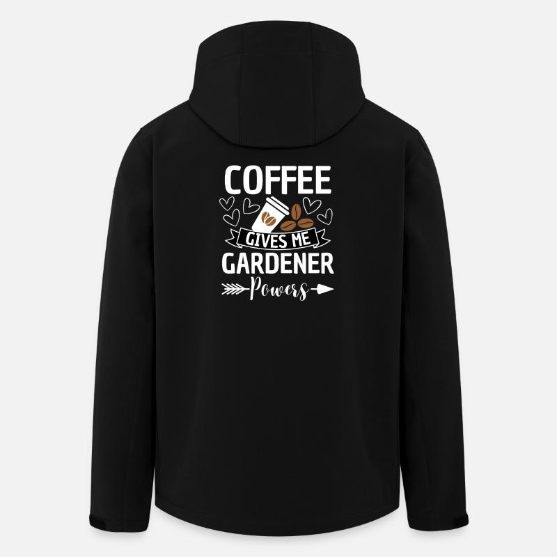 Coffee Gives Gardener Powers - Men’s Recycled Softshell Jacket by Stanley/Stella - black