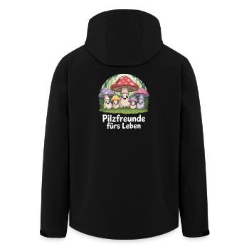 Pilzsammler Pilze Sammeln Pilzjäger Wald - Recycelte Männer Softshell-Jacke von Stanley/Stella - Schwarz - Hinten - AI Model Male 185 light (185cm)