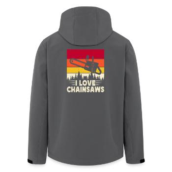 Lustiges Holzarbeiter Waldarbeiter Geschenk - Recycelte Männer Softshell-Jacke von Stanley/Stella - Schwarz - Hinten - AI Model Male 185 light (185cm)