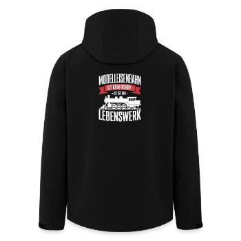  Modelleisenbahn Ist Kein Hobby Es Ist Ein - Recycelte Männer Softshell-Jacke von Stanley/Stella - Schwarz - Hinten - AI Model Male 185 light (185cm)