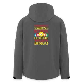 Bingo Game Worship It When My Wife Bingo - Recycelte Männer Softshell-Jacke von Stanley/Stella - Schwarz - Hinten - AI Model Male 185 light (185cm)