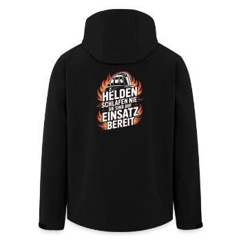 Feuerwehr Feuerwehrmann Freiwillige Feuerwehr - Recycelte Männer Softshell-Jacke von Stanley/Stella - Schwarz - Hinten - AI Model Male 185 light (185cm)