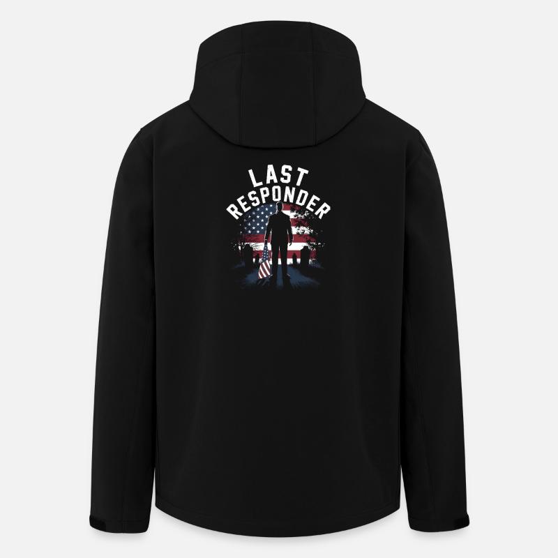 Last Responder Flag Tribute - Men’s Recycled Softshell Jacket by Stanley/Stella - black