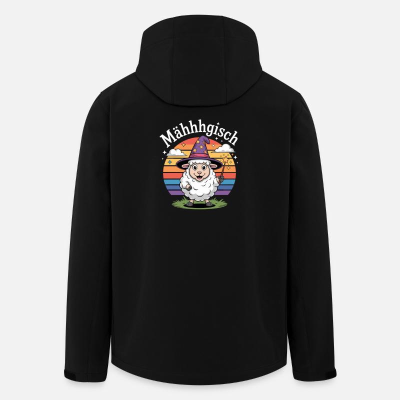 Mouton Mowgish Magicien Arc-en-ciel - Veste softshell homme en polyester recyclé Stanley/Stella - noir