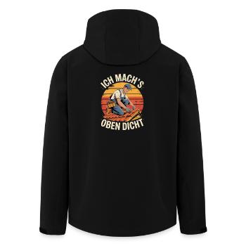 Ich Mach's Oben Dicht Dachdecker Humor - Recycelte Männer Softshell-Jacke von Stanley/Stella - Schwarz - Hinten - AI Model Male 185 light (185cm)