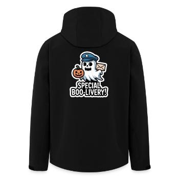 Postman Boo - Livraison fantôme d’Halloween effrayante et mignonne - Veste softshell homme en polyester recyclé Stanley/Stella - noir - Dos - AI Model Male 185 light (185cm)