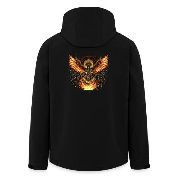 Phoenix Warrior with Flame Wings Aztecs - Men’s Recycled Softshell Jacket by Stanley/Stella - black - Back - AI Model Male 185 light (185cm)