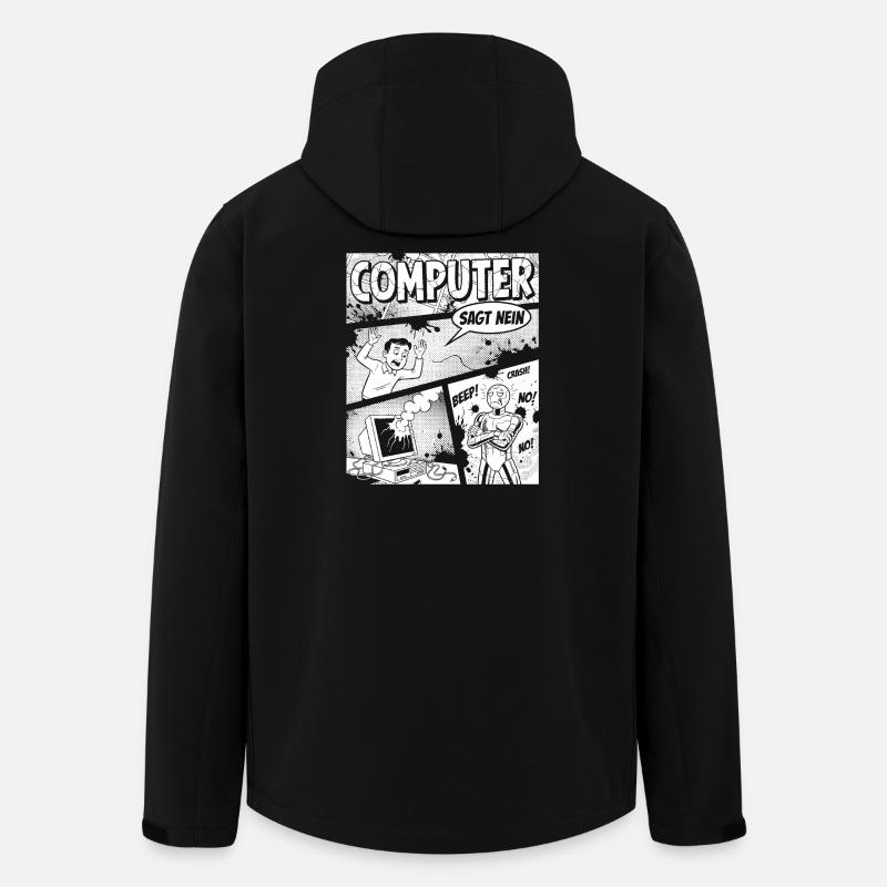 Retro Computer Comic Sagt Nein - Recycelte Männer Softshell-Jacke von Stanley/Stella - Schwarz