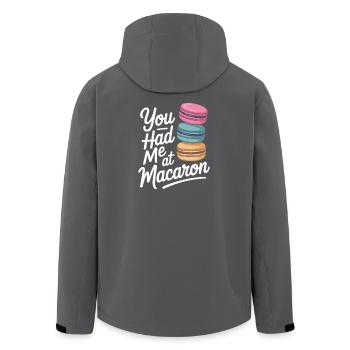 Macaron French Desserts - Men’s Recycled Softshell Jacket by Stanley/Stella - anthracite - Back - AI Model Male 185 light (185cm)