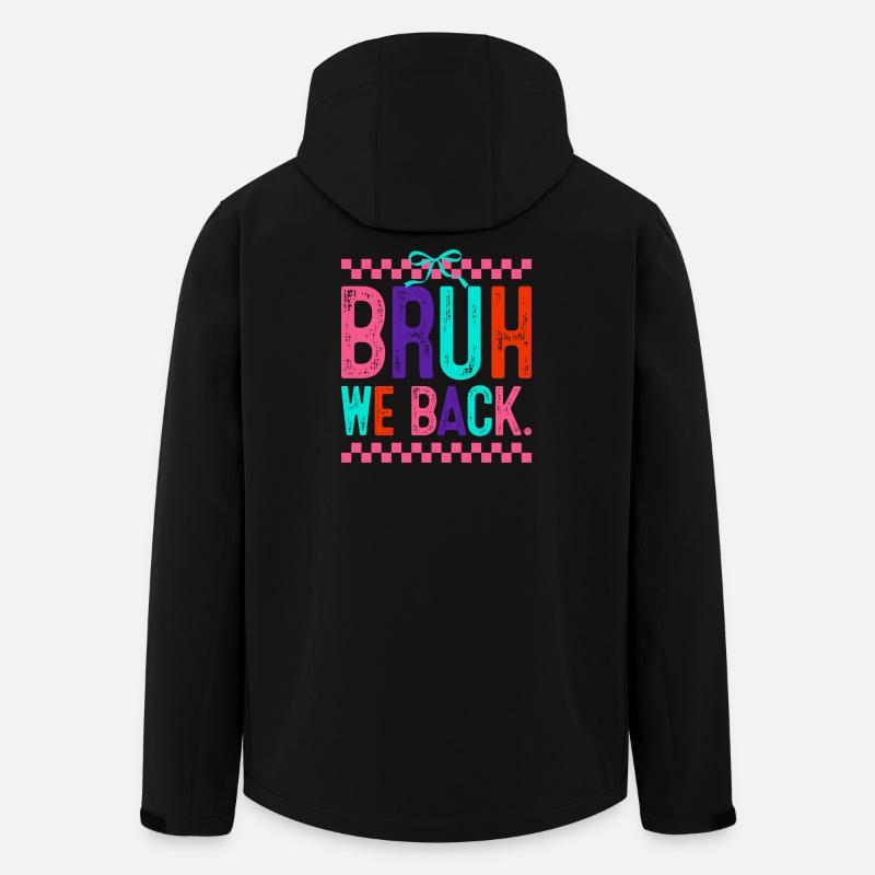 Bruh We Back Neon Pop - Men’s Recycled Softshell Jacket by Stanley/Stella - black