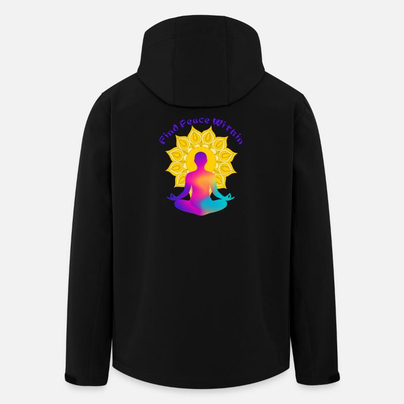 Find a Peace Within Mandala Glow - Men’s Recycled Softshell Jacket by Stanley/Stella - black