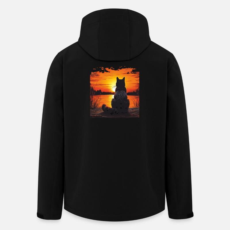 CAT SUNSET - Men’s Recycled Softshell Jacket by Stanley/Stella - black