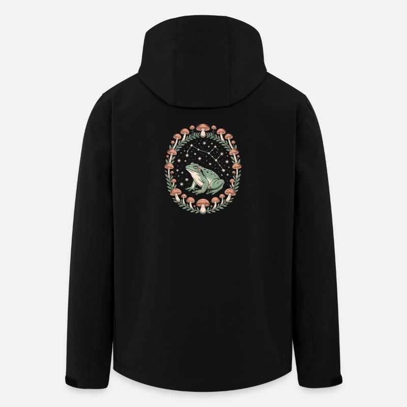 Frosch und Pilze Sternenhimmel - Recycelte Männer Softshell-Jacke von Stanley/Stella - Schwarz