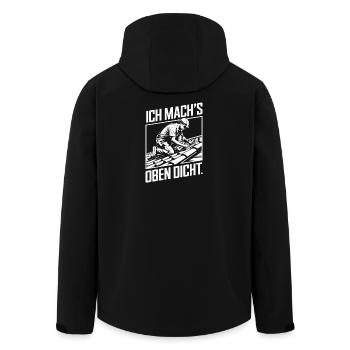 Ich Mach's Oben Dicht Handwerker Dachdecker Humor - Recycelte Männer Softshell-Jacke von Stanley/Stella - Schwarz - Hinten - AI Model Male 185 light (185cm)