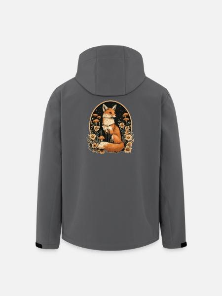 Fuchs Wald Pilze - Recycelte Männer Softshell-Jacke von Stanley/Stella - Schwarz