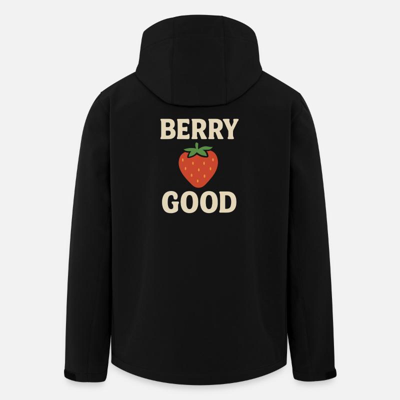 Berry Good – Funny Strawberry Design - Men’s Recycled Softshell Jacket by Stanley/Stella - black