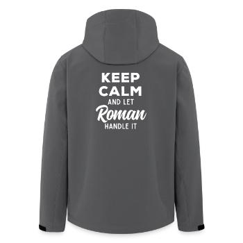 Gardez votre calme Laissez Roman s’occuper de ce drôle de dicton - Veste softshell homme en polyester recyclé Stanley/Stella - charbon - Dos - AI Model Male 185 light (185cm)