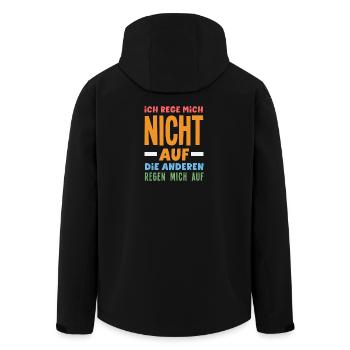 Je ne m'énerve pas, ce sont les autres qui s'énervent. - Veste softshell homme en polyester recyclé Stanley/Stella - noir - Dos - AI Model Male 185 light (185cm)