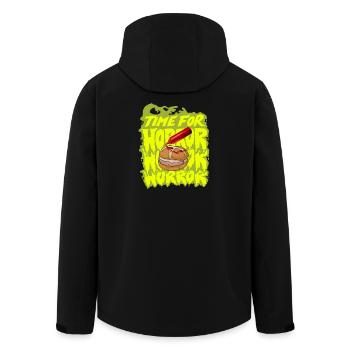 Bavarian Streetwear Halloween Leberkas Ketchup - Men’s Recycled Softshell Jacket by Stanley/Stella - black - Back - AI Model Male 185 light (185cm)