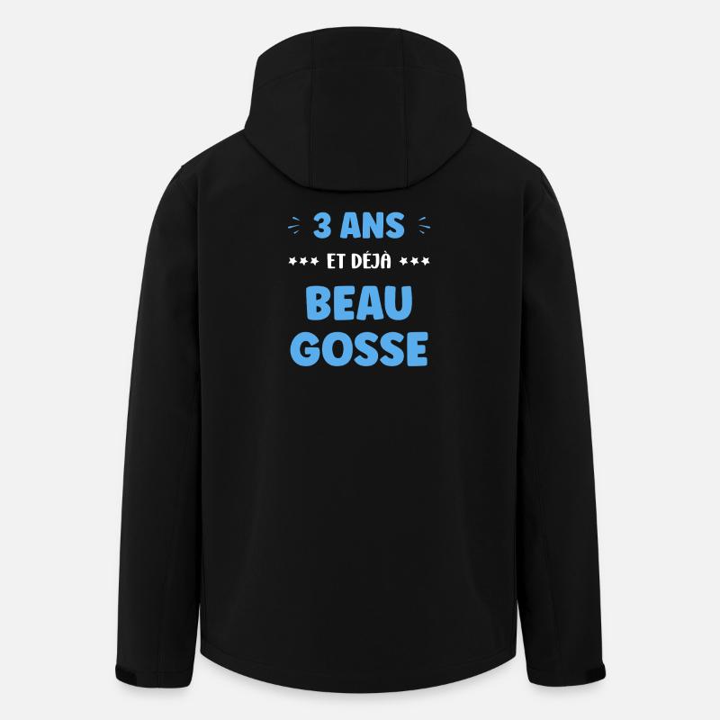 3 Ans Déjà Beau Gosse - Veste softshell homme en polyester recyclé Stanley/Stella - noir