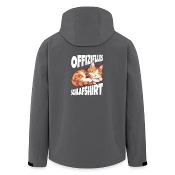 Official Sleep Shirt Cat - Men’s Recycled Softshell Jacket by Stanley/Stella - anthracite - Back - AI Model Male 185 light (185cm)