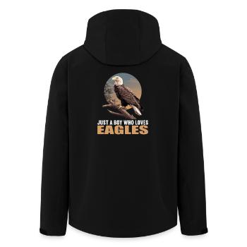 Eagle - Men’s Recycled Softshell Jacket by Stanley/Stella - black - Back - AI Model Male 185 light (185cm)