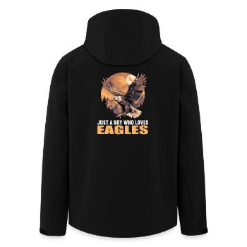 Eagle - Men’s Recycled Softshell Jacket by Stanley/Stella - black - Back - AI Model Male 185 light (185cm)