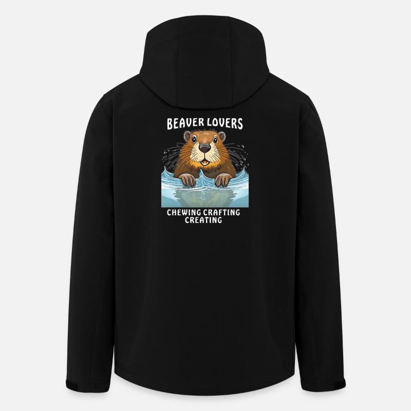 BEAVER LOVERS CHEWING CRAFTING CREATING - Men’s Recycled Softshell Jacket by Stanley/Stella - black