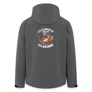 Ich Schnarche Nicht Ich Brumme Bär - Recycelte Männer Softshell-Jacke von Stanley/Stella - Anthrazit - Hinten - AI Model Male 185 light (185cm)