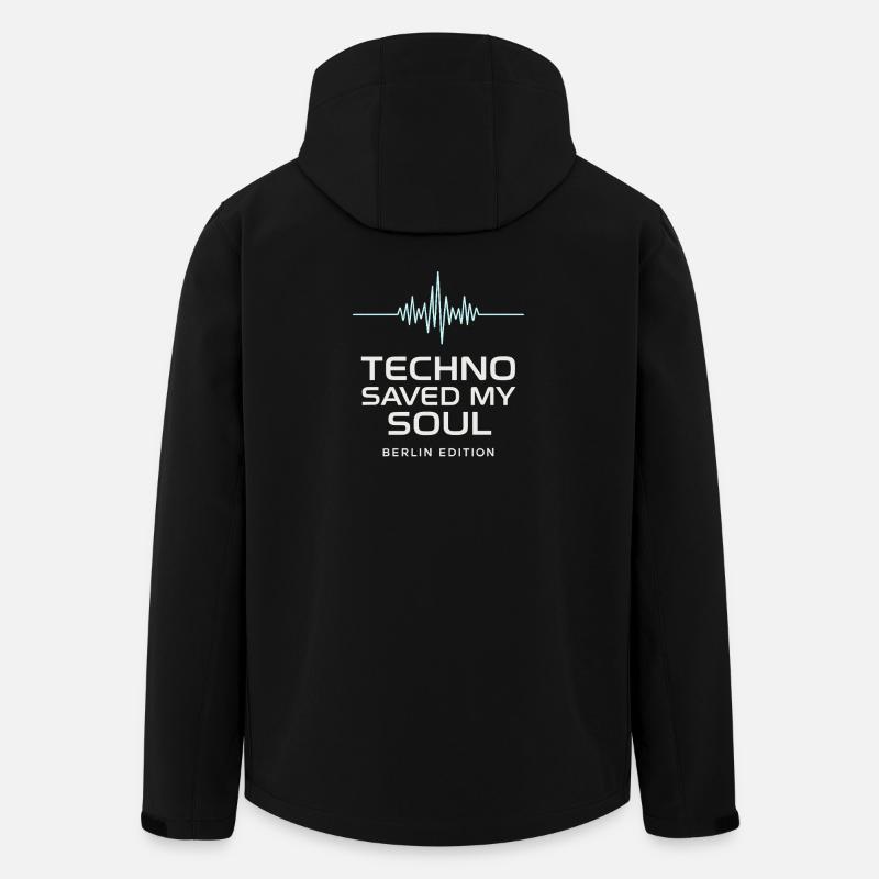 Techno Saved My Soul Berlin Edition Shirt - Recycelte Männer Softshell-Jacke von Stanley/Stella - Schwarz