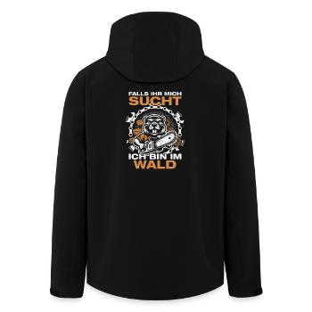 Forest Wood Making Chainsaw Lumberjack Forester - Men’s Recycled Softshell Jacket by Stanley/Stella - black - Back - AI Model Male 185 light (185cm)