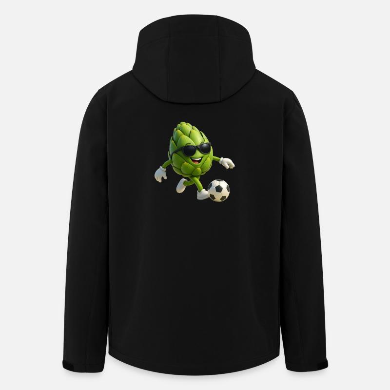 Artischocken Kicker mit Sonnenbrille Faußball - Recycelte Männer Softshell-Jacke von Stanley/Stella - Schwarz